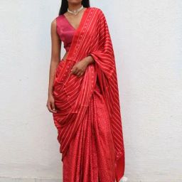 Chidiyaa Where the Wind Flows Ma cherie Blockprinted Modal Silk Saree-image-53