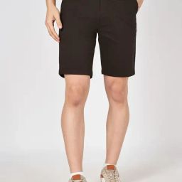 Byford By Pantaloons Brown Cotton Slim Fit Shorts-picture-30