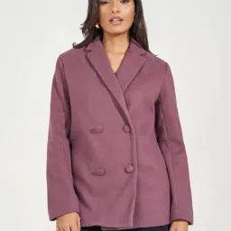 Styli Purple Plain Blazer-image-37