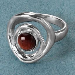 Mia by Tanishq 925 Silver Earthy Waves Silver Ring-10