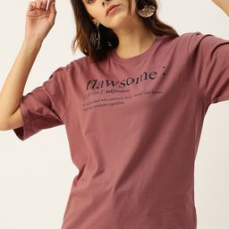 DILLINGER Women Rose Printed Longline Oversized Cotton Pure Cotton T-shirt-picture-16