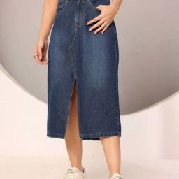 Dolce Crudo Blue A-Line Fit Skirt-picture-49