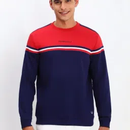Allen Solly Purple Regular Fit Colour Block Sweatshirt-image-23