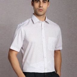 Louis Philippe White Cotton Regular Fit Printed Shirt-picture-48