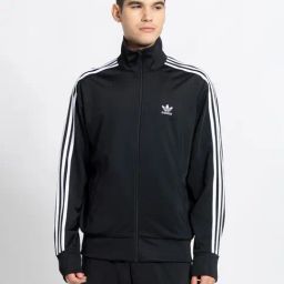 Adidas Originals Black Regular Fit Striped Sports Jacket-29