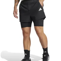 Adidas Black Slim Fit Sports Shorts-picture-15