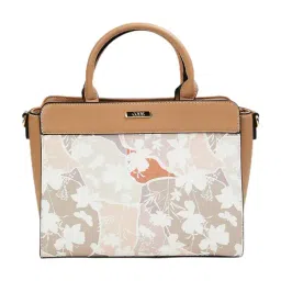 Code by Lifestyle Taupe Printed Satchel Handbag-image-11