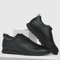 Ajanta Men Black Perforations Brogues-picture-7
