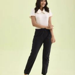 Go Colors! Black Mid Rise Sports Joggers-image-31