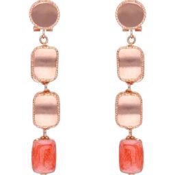 C. Krishniah Chetty Group Gold Artistic Multi-Toned with Multicolor Stone Earrings-31
