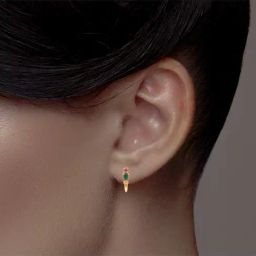 C. Krishniah Chetty Group Gold Elegant Emerald & Ruby Drop Earrings image 3
