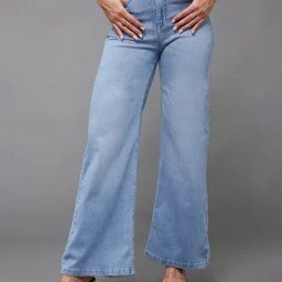 Miss Chase Blue Relaxed Fit High Rise Stretchable Jeans-image-84