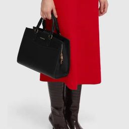 Miraggio Alana Black Medium Satchel Handbag-28