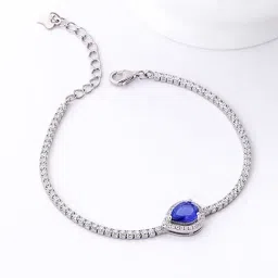GIVA 92.5 Sterling Silver Bliss of Blue Adjustable Bracelet-picture-4