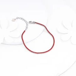 GIVA 92.5 Sterling Silver Celebrate in Red Adjustable Bracelet-image-72