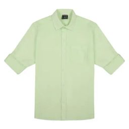 Charchit Boys Sea Green Cotton Comfort Fit Shirt-image-72