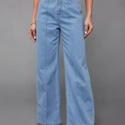 Miss Chase Blue Straight Fit High Rise Stretchable Jeans-image-47