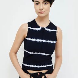 Ginger by Lifestyle Navy & White Striped Crop Top-picture-47
