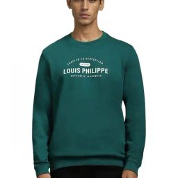 Louis Philippe Green Cotton Regular Fit Printed Sweatshirt-picture-20