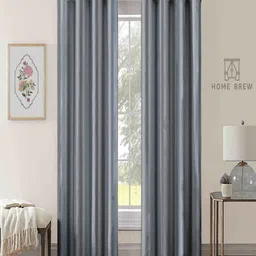 Aura Blue Set of 2 Black Out Door Curtain-image-28