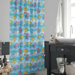 ArtzFolio Blue & Pink Printed Waterproof Shower Curtain-image-96