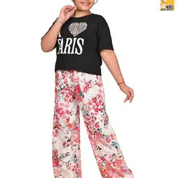 BAESD Girls Pack Of 2 Floral Printed Flared Crepe Palazzos-picture-31