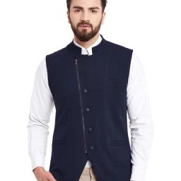 Hypernation Blue Sleeveless Cotton Jacket-image-9