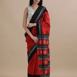Jaipur Kurti Pure Cotton Batik Printed Saree-53