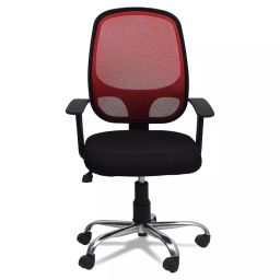 Ergonomica Black Red Mesh Astarte Medium Back Ergonomicanomic Desk Chair Set of 2-13