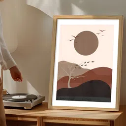 Art Street Beige & Brown 1 Piece Synthetic Wood Other Table Top Paintings-image-46