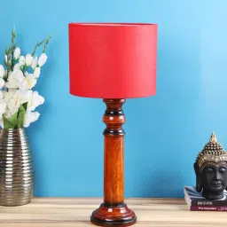 Tucasa NTU-151 B-22 Table Lamp with Wood Base (Red) image 4