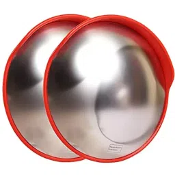 Ladwa Safety Convex Mirror with Adjustable Fixing Bracket for Road Safety Polycarbonate Orange, LSI - Convex Mirror-32 Inch-N image 1