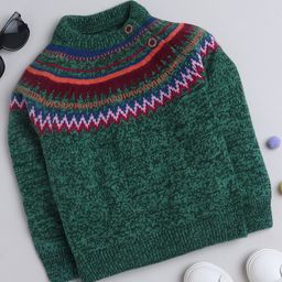 Yellow Apple Acrylic (DC) Full Sleeves Pullover Chevron Design - Green-image-34