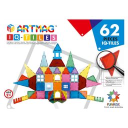 Funrise Magnetic Tiles Combo Set of 62 Pieces- Multicolor-19