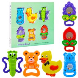 WISHKEY Plastic Rattle Toys for Infants, BPA Free Non-Toxic Shake & Grab Toys for Toddlers, Teether Colorful Toys, Early Age Toys, Ideal Gift for New Born Babies, Multicolor (Pack of 6)-10