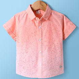 ToffyHouse Poplin Woven Half Sleeves Printed Shirt - Peach-image-86