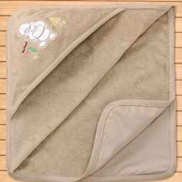 Pink Rabbit Terry Knit Hooded Towel With Bear Patch L 84 x B 82 cm - Light Brown-image-84