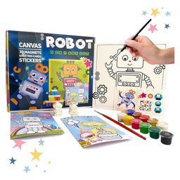 Craftopedia Diy 4 In 1 Canvas Painting Art & Craft Set - Robot-23