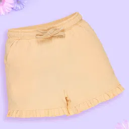 Kiddopanti Cotton Frill Detailed Shorts - Sand-picture-15
