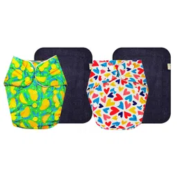 DUMBLEDO Premium Cloth Diaper with Leak-Proof, Absorbent 6-layer Black Insert - Dryfeel with Comfortable Fit for 3 Months to 3 Years, Pack of 2-picture-14