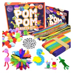 Asian Hobby Crafts Kids Pom Pom Crafts Kit With 250+ Craft Materials-picture-3