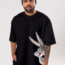 FLYIND VOGUE OUTFIT Men Bugs Bunny Bio Finish Graphic Printed Cotton Oversized T-shirt-image-49