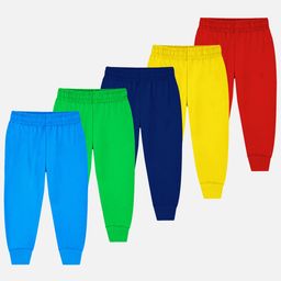Trampoline Cotton Blend Pack Of 5 Hustle & Never Give Up Text Printed Pajamas - Multi Colour image 3