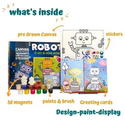 Craftopedia Diy 4 In 1 Canvas Painting Art & Craft Set - Robot image 2