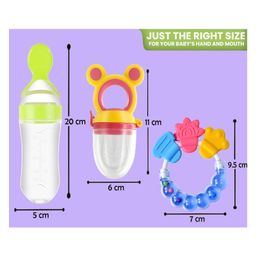 Joy Buzz Baby Food Feeder Nibbler & Rattle Teether Combo - Multicolor image 3