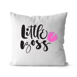 Loops n knots White & Pink Little Boss Printed Square Shaped Pre-FilledCushions-picture-23