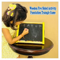 wissen Wooden Five sided Activity Triangle Fun Station Game learning toy set image 5