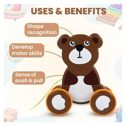Azhari Happy Traction Pull Along Designed with Bright, Eye,Catching Colors and Smooth Rolling Wheels Toy for KidsPack of 1 Color & Design May Vary image 5