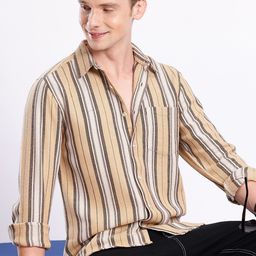 Aeropostale Men Premium Striped Pure Cotton Casual Shirt-picture-31