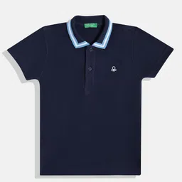 United Colors of Benetton Boys Pure Cotton Self-Striped Polo Collar T-shirt-image-32